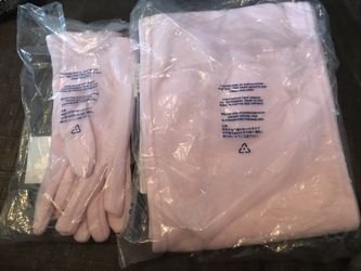 Lands’ End Gloves and Scarf, Fleece, Ice Pink - New!