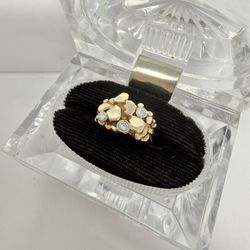 14k Nugget & Diamond Ring