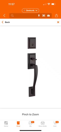 Baldwin Torrey Pines Venetian Bronze Low Profile Single Cylinder Entry Door Handleset w/ Torrey Door Handle ft SmartKey Security