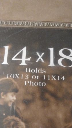 Picture Frame, 14 inch × 18 inch large,with matching mat, pewter and copper