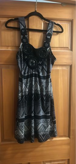 Black and White Geometric Print Sundress