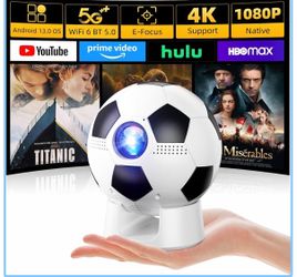 Smart Mini Projector Native 1080P, WiFi 6, Bluetooth