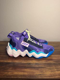 adidas Men's Low Top Athletic Sneakers Colorblock Purple Blue Lace Up AGZ9562