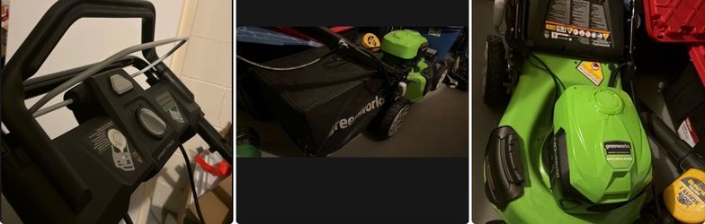 $40 like new lawnmower, grass cutter with Back