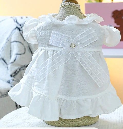 Pet White Dress With Veil (Halloween)