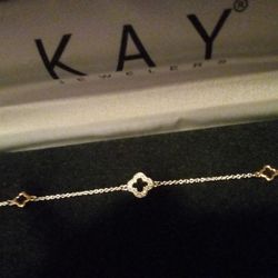 Kay Jewelers Diamond Anklet 1/20 ct tw Sterling Silver 10k Rose Gold 8.3 Thumbnail