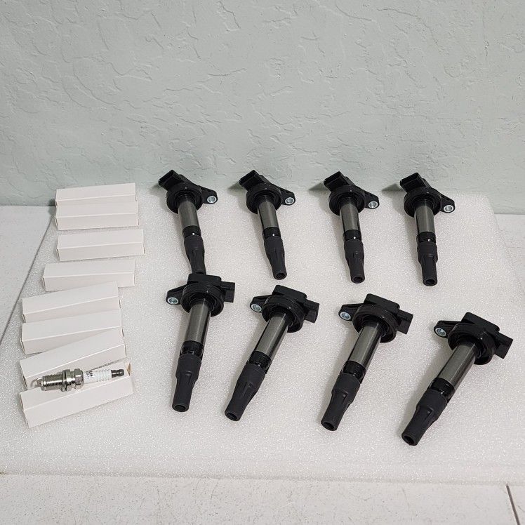 8X Ignition Coil +8X Iridium Spark Plug OEM for Land Rover Jaguar V8 UF519 UF533