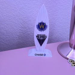 Santa Cruz Warriors x Golden State Valkyries Mini Decorative Surfboard (limited Edition) Ornament GSW SCW Santa Cruz 