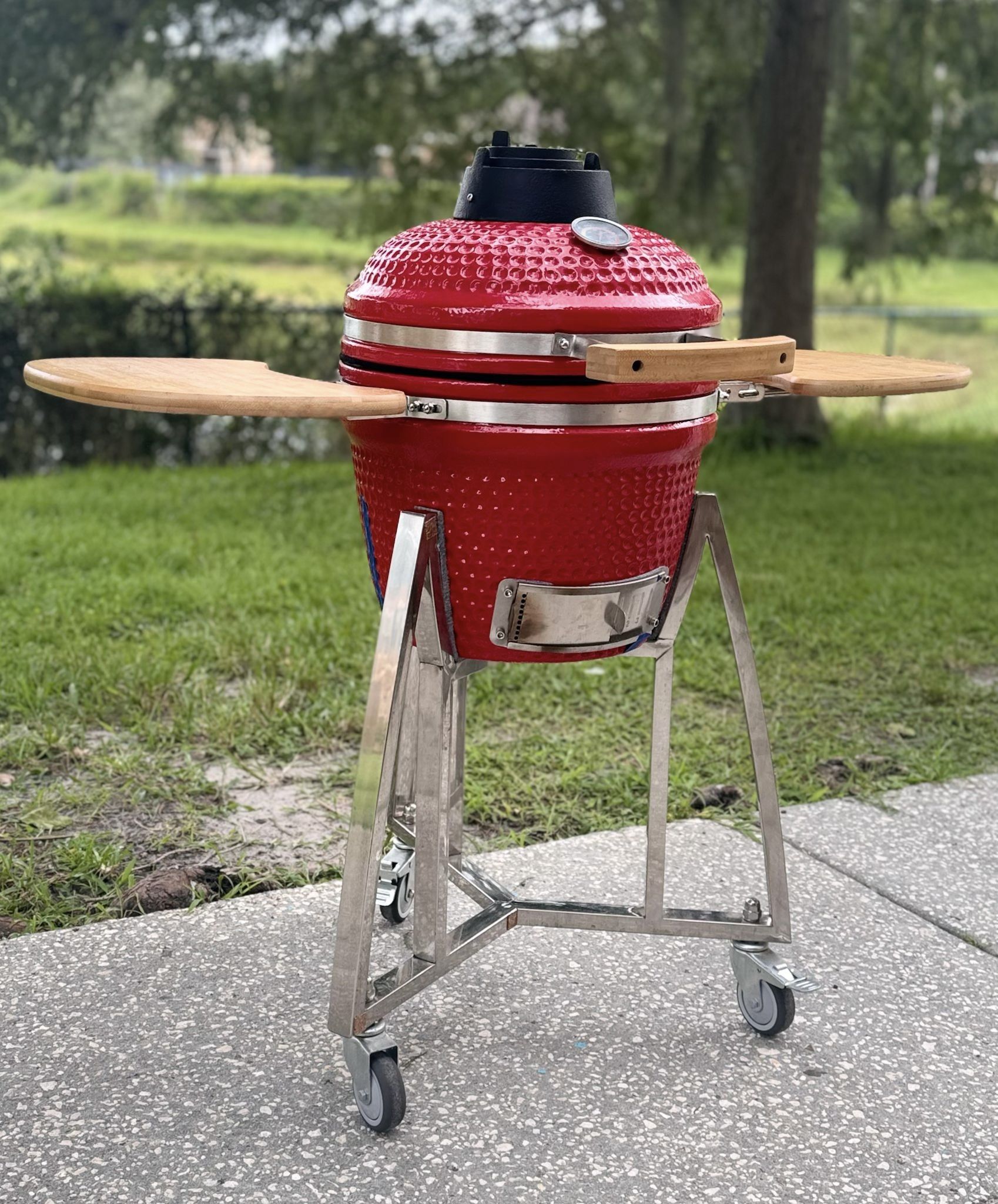 Ceramic Kamado Egg Charcoal Grill and Smoker