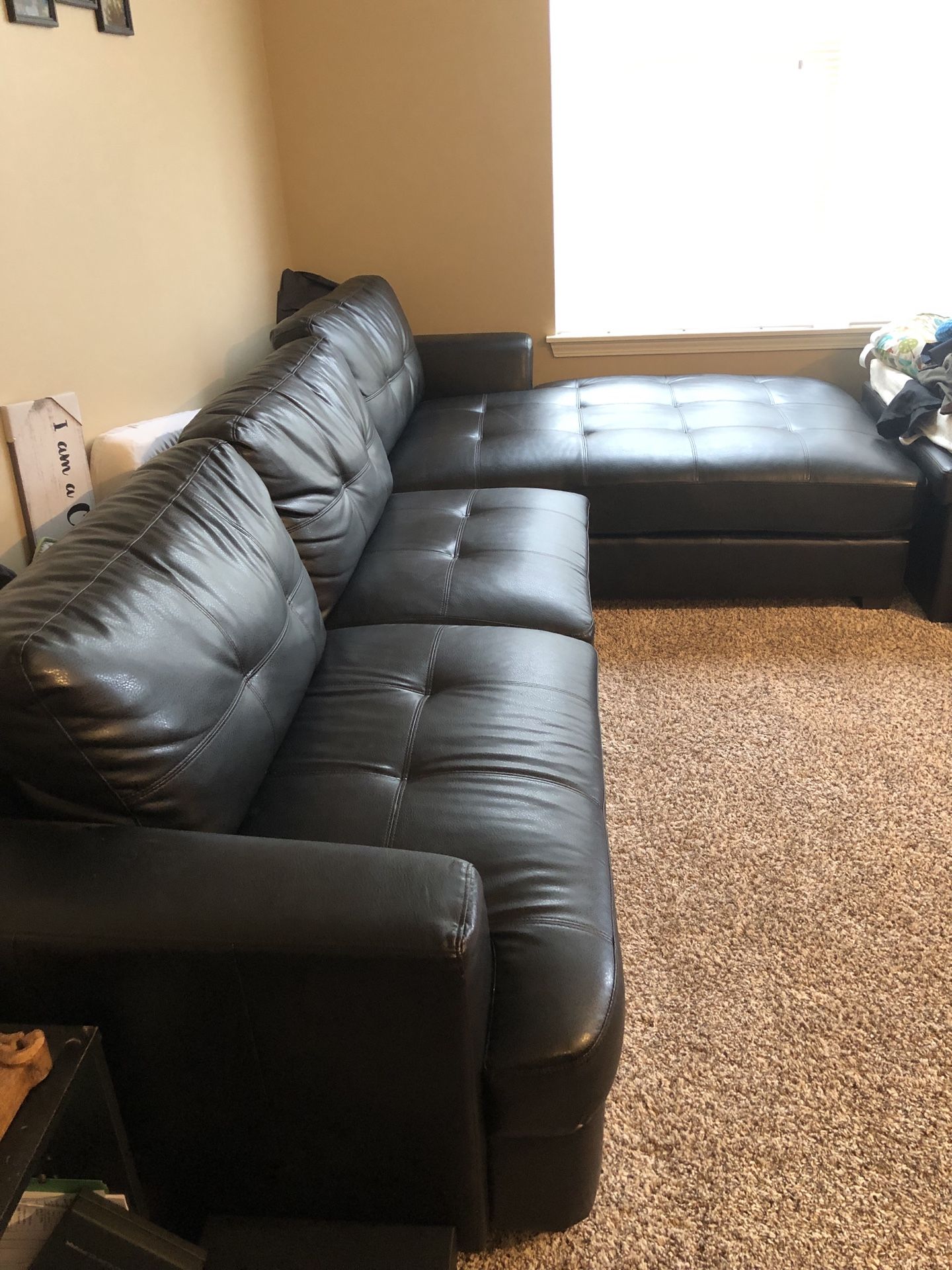 Leather sectional couch