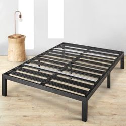 New* 14" King Size Heavy Duty Platform Bed Frame No Box Spring Needed In The Box Seal 