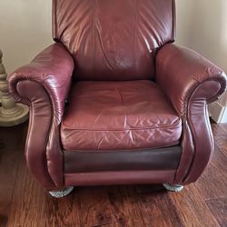 Lazy Boy Leather Chair with Ottoman 