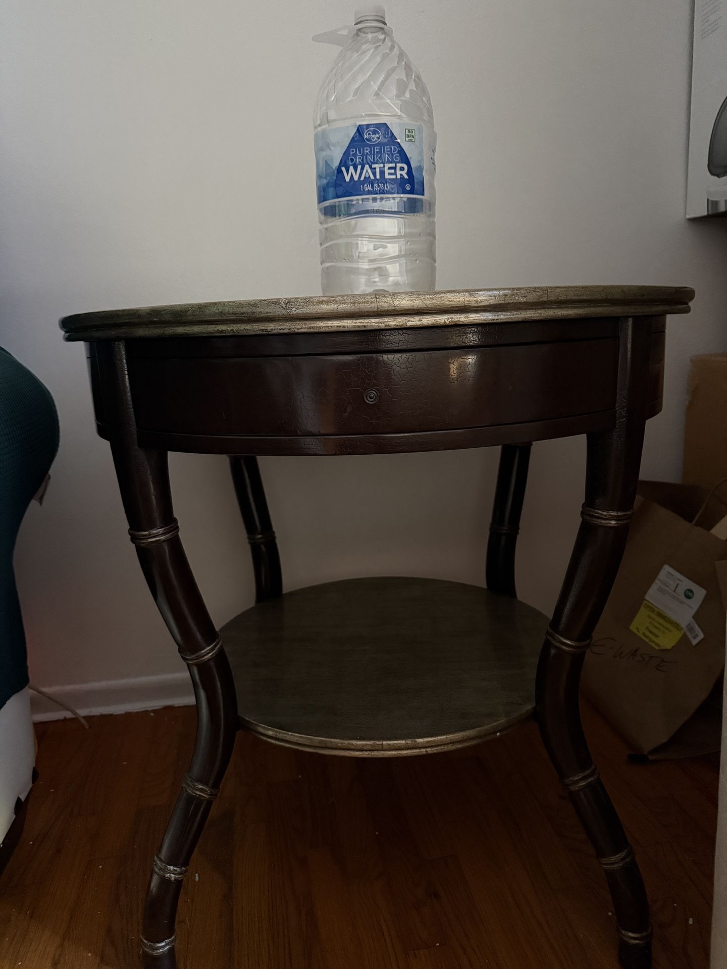 vintage side table with curved legs