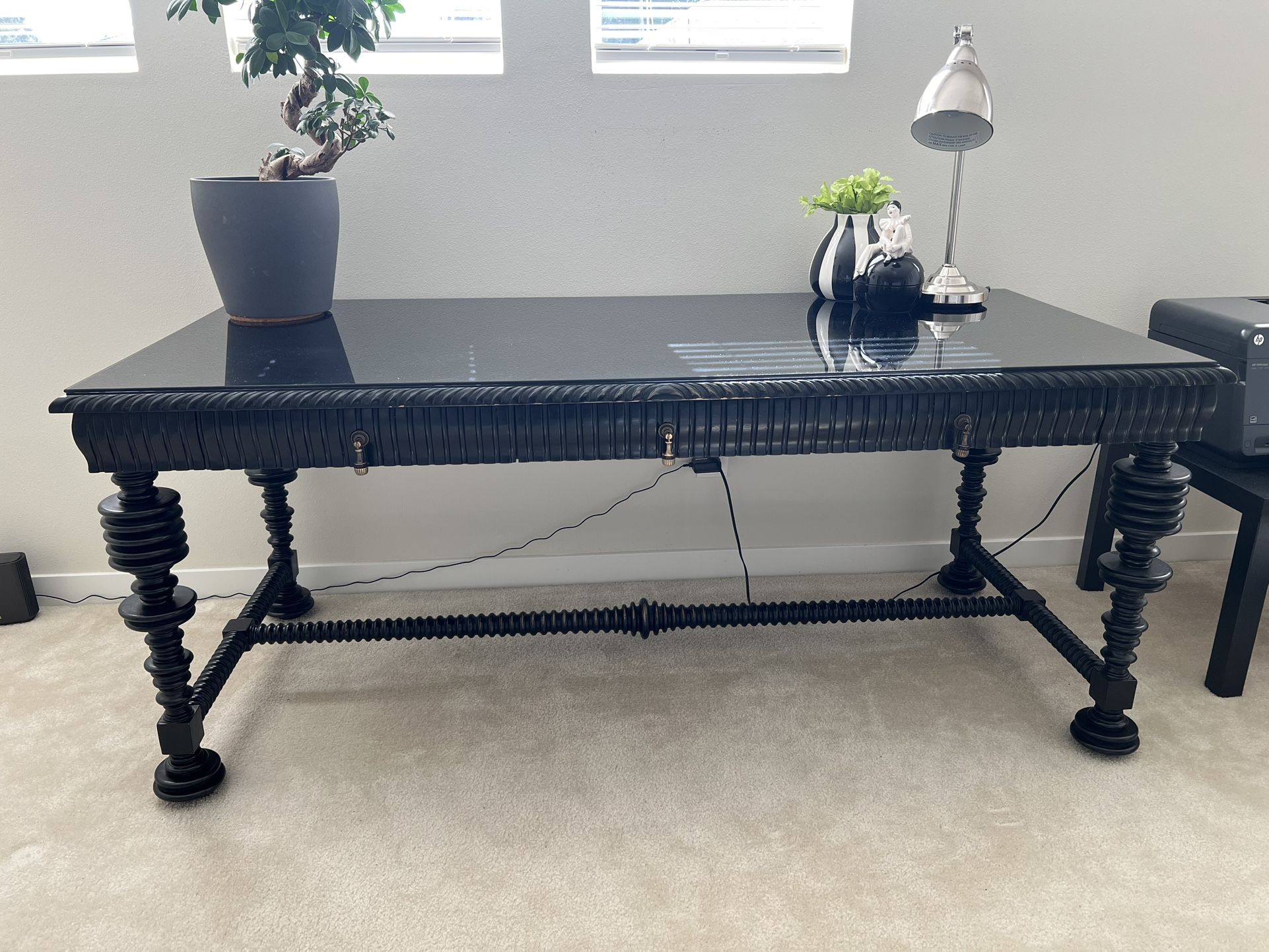 Desk With Custom Glass Top