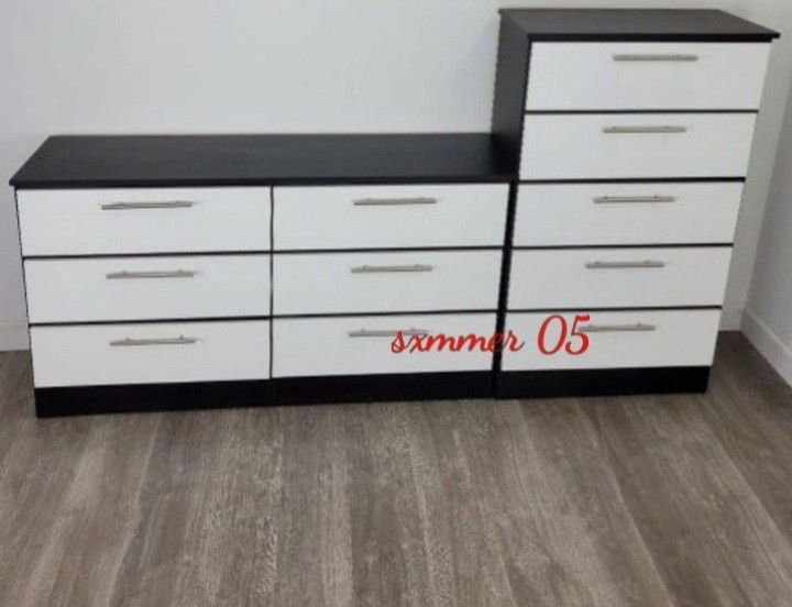 2 Pieces Dresser With Chest New Available In 4 Different Colors White Dark Brown Gray And Black Same Day Delivery 350$