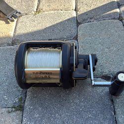 Powerful Shimano TLD 2 Speed 50 L.R.S. fishing reel. 