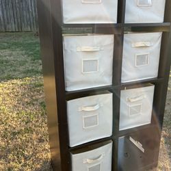 Modern Cube Organizer Shelf with Storage Bins