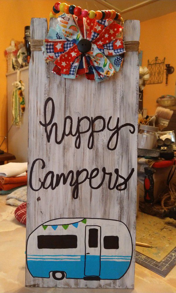 Photo Cute Happy Campers Sign, 21Tall