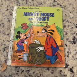 Little golden book, Mickey Mouse and Goofy the big bear scare 1978