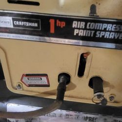 Antique Heavy Duty Air Compressor And Paint Sprayer 