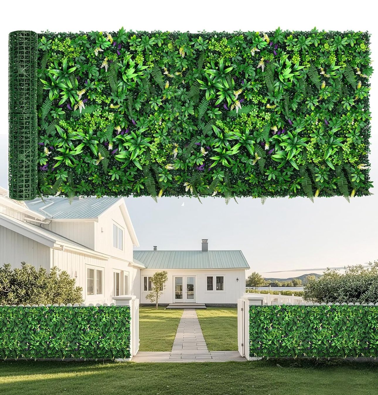 Hedge Green Wall Decor Backdrop,UV-Anti Fake Greenery Plant Boxwood Panels for Privacy Fence Screen Outdoor Indoor Wedding