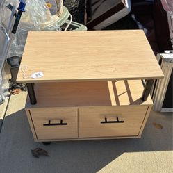 Printer Table On Wheels With Drawer 