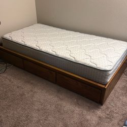 Twin Bed Mattress And Oak Frame