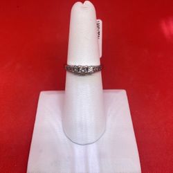 14KT White Gold Past Present And Future Ring