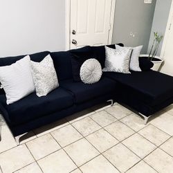 🌬🌚 Black velvet sectional couch 🥰 sectional, couch salas living room sectional couch sillones🌑🌪