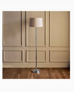 60” chrome and crystal floorlamp