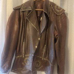 Vintage Studded Snake-Print Jacket 