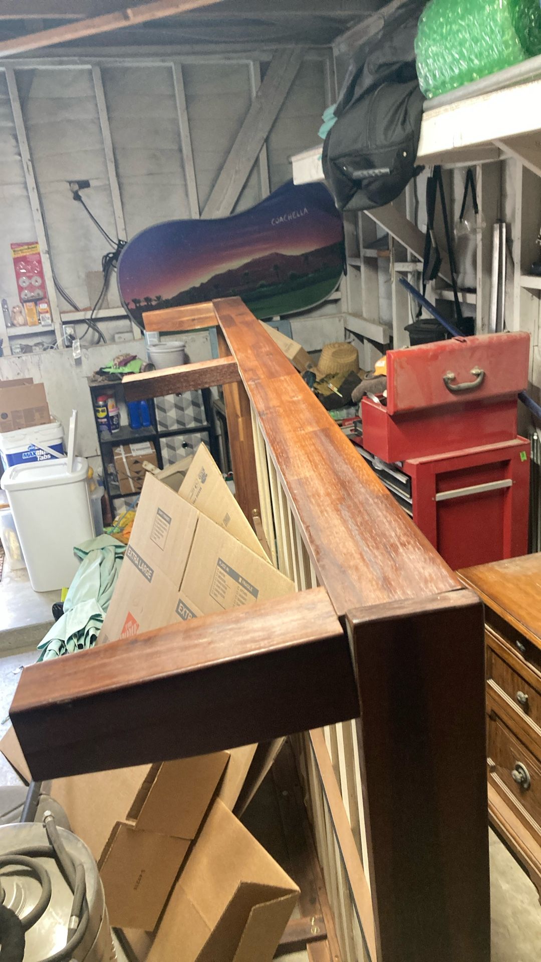 Dark Wood Queen Bed Frame 