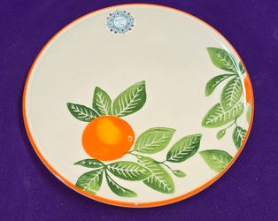 PAPART SERAMIK Orange Pattern Ceramic Trivet Handpainted in Turkey Dishwasher, Microwave Safe A93Z301