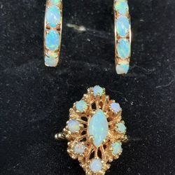 Opal 10k Ring / Earrings 