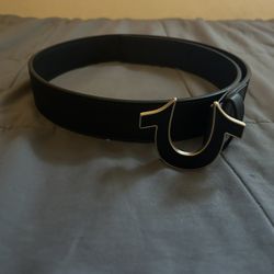 Black and Gold True Religion Belt 