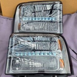 05-07 Ford F250 F350 F450 F550 Super

Duty Headlights Luces Micas Calaveras Faros Faroles Focos Headlamps LED DRL