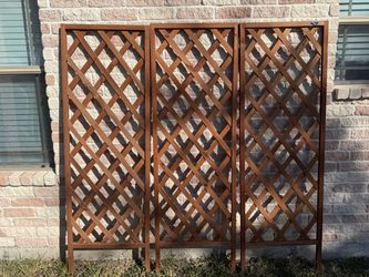 Set of 3 Wooden Diamond Framed Garden Trellises