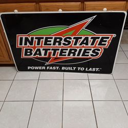 Large Interstate batteries metal sign 48 x 30 power fast built to last
