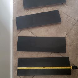 Set of 4 Black Floating Shelves (24") w/ Brackets