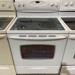 Maytag White Glass Top Stove 