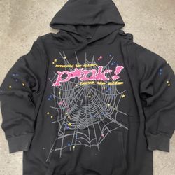 Sp5der P*nk Hoodie Black