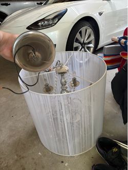 White modern chandelier light fixture