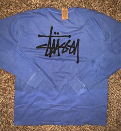 Authentic Stussy Pigment Dyed Long Sleeve Shirt - Sky Blue Men’s Extra Large NWT