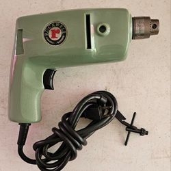ROCKWELL  VINTAGE  ELECTRIC  3/8 VARIABLE  SPEED HAND  DRILL  WITH  KEY 