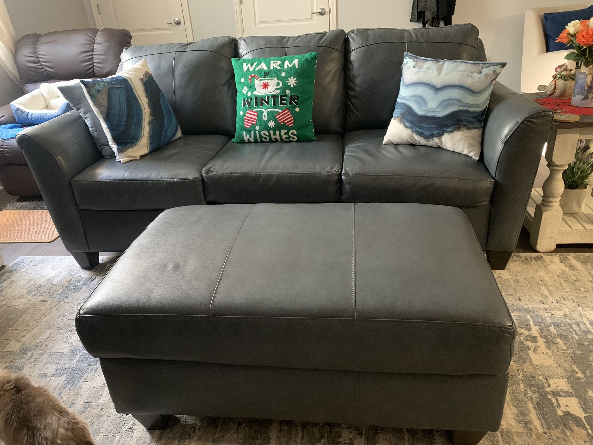 Sofa & loveseat with Storage Ottoman