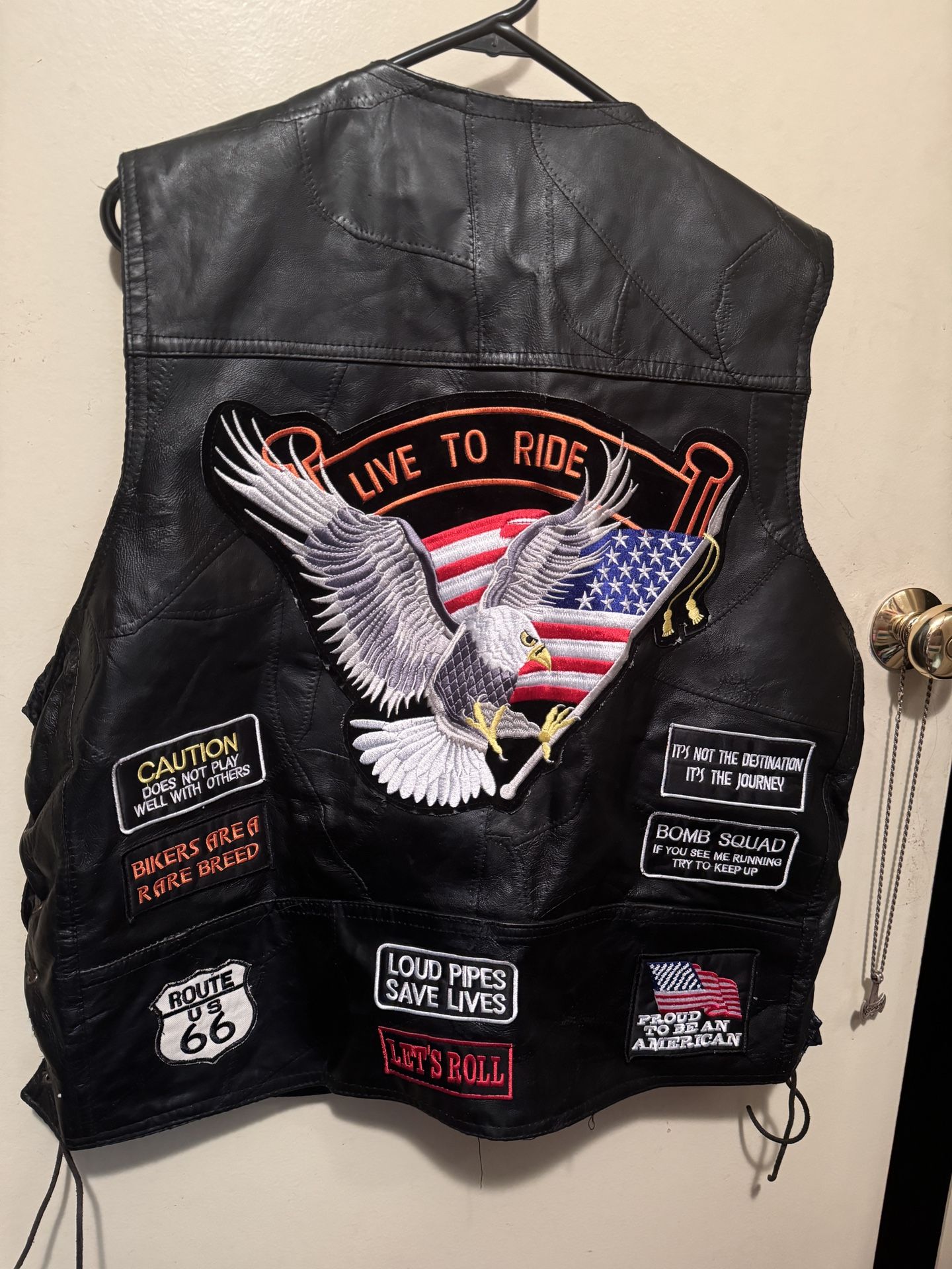 Buffalo Leather Biker Vest - 3X