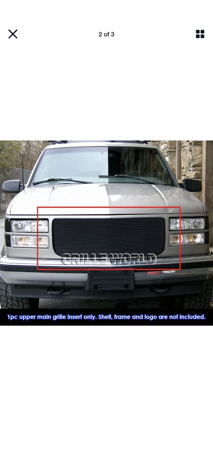 94-99 GMC C/K Pickup/Suburban/Yukon Black Billet Grille Insert