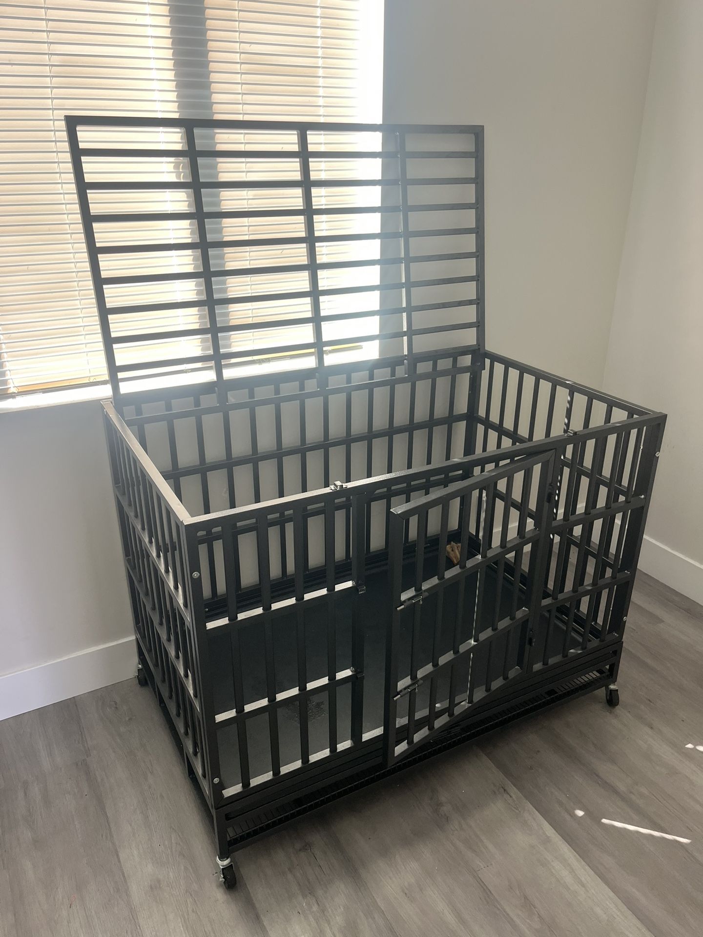 Heavy Duty Dog Crate with Top and Front Door Access