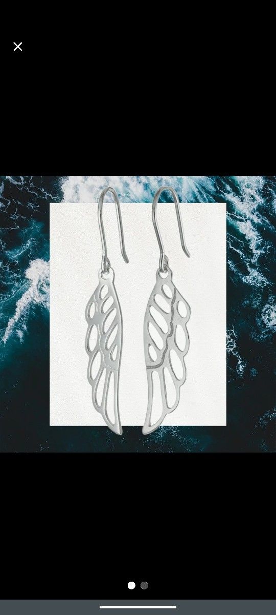 925 Silver Dangle Wing Earrings