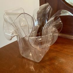 Vintage Folded Acrylic “Handkerchief” Vase or Bowl